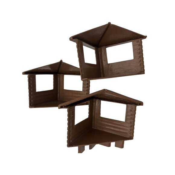 Marx 1950s Fort Apache Parts Brown Fence Panels Sign Lookouts 17 Pieces Vintage - Picture 9 of 11